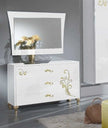 Sofia White-Gold Italian Bedroom Set with 2 Door Sliding Wardrobe Ben Company it