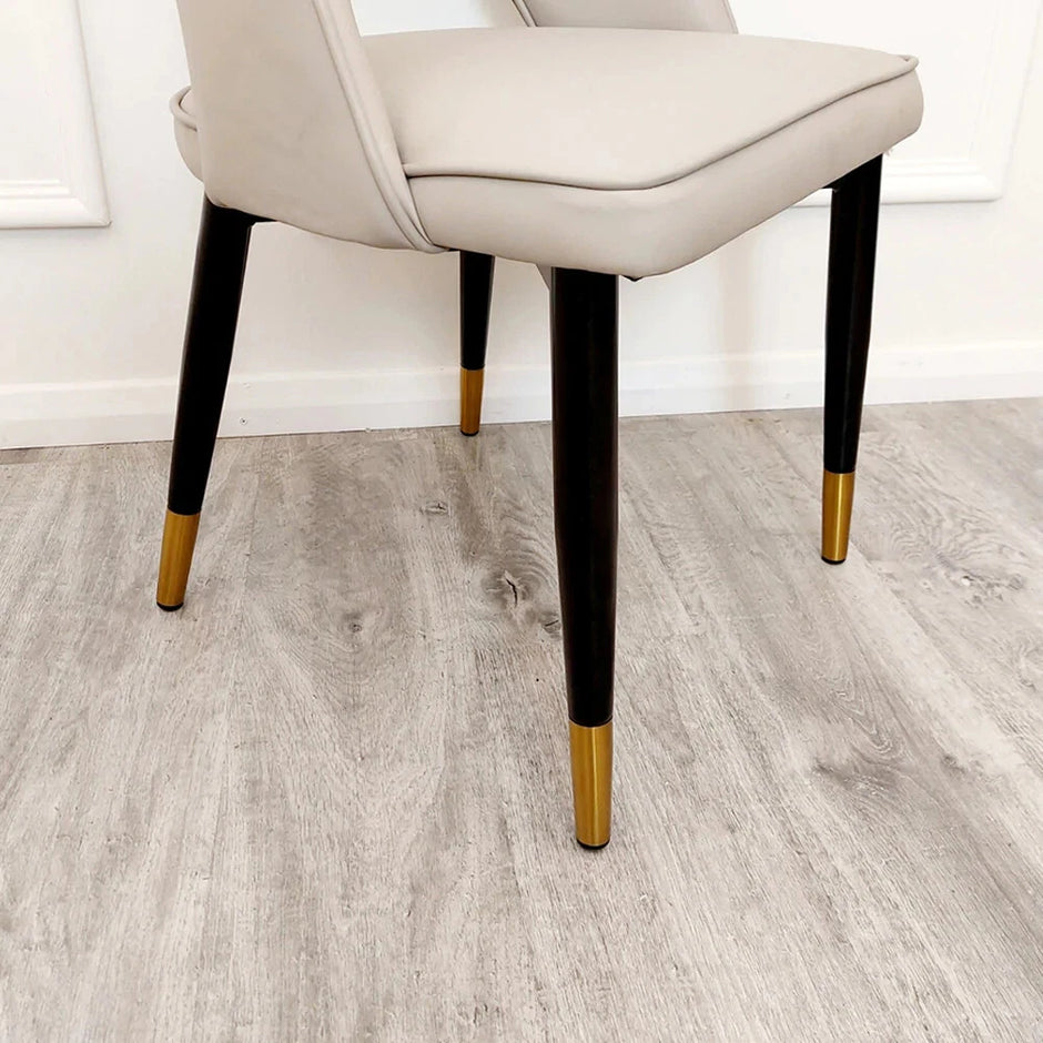 New Orion Gold Luxury Italian 1.8m White Marble Stone Dining Table +6 Chairs Set