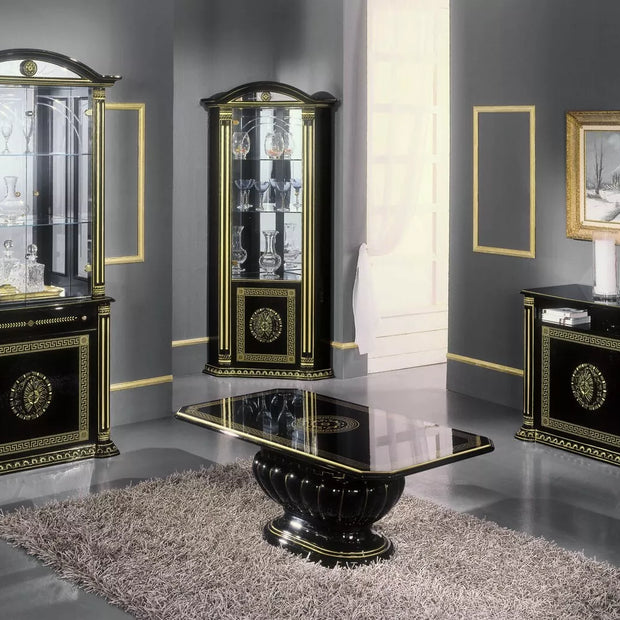 ROSELLA ITALIAN HIGH GLOSS BLACK & GOLD SIDEBAORD / Hi Fi UNIT BY H2O DESIGN
