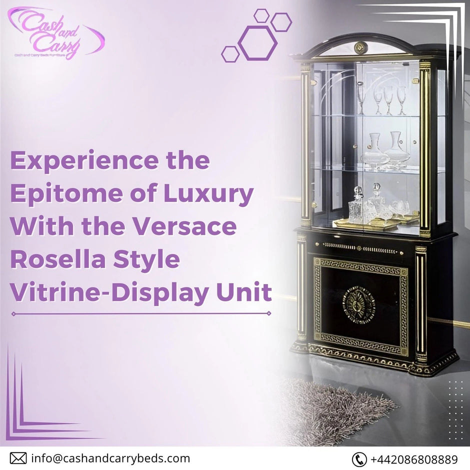 Rosella italian Black/Gold 2 Door Vitrine/Display Cabinet by H2O Desgin £1099