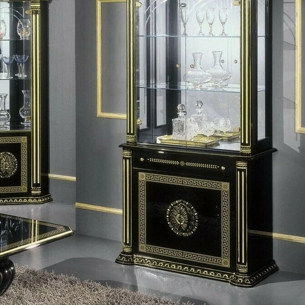 Rosella italian Black/Gold 2 Door Vitrine/Display Cabinet by H2O Desgin £1099