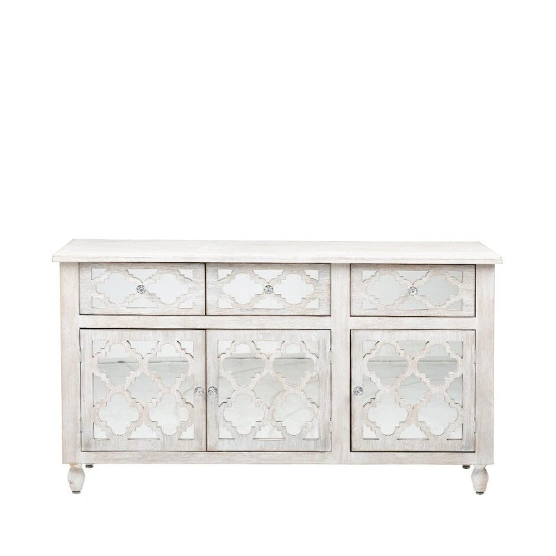 Hampton Beach 3 Drawer 3 Door Wood Large Sideboard Cabinet