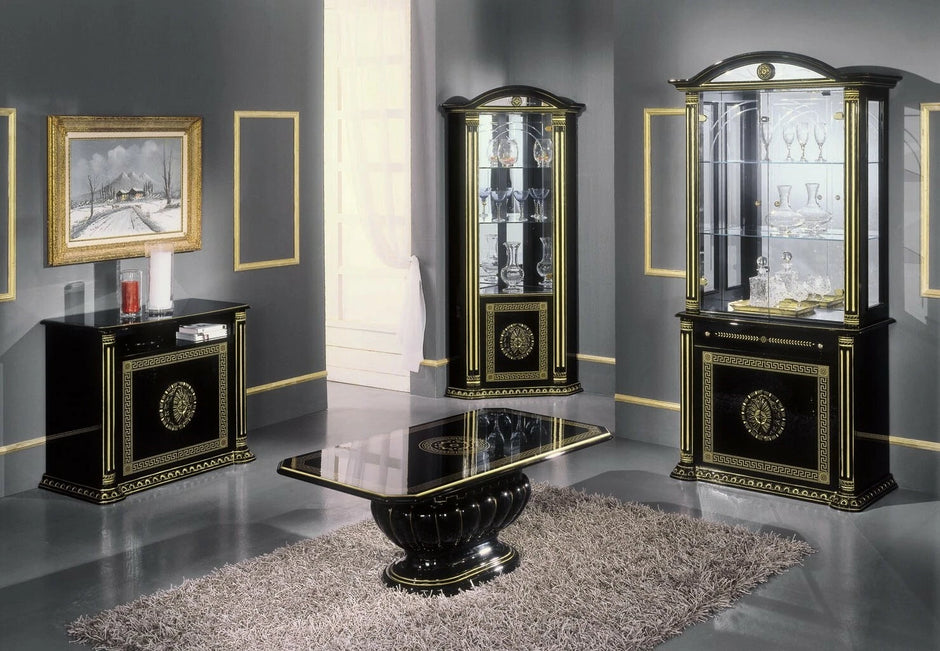 Rosella italian Black/Gold 2 Door Vitrine/Display Cabinet by H2O Desgin £1099