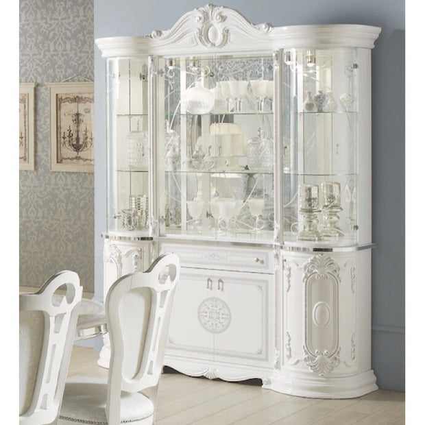 Stunning Greta Italian 4 Door Display Cabinet White/Silver Tutto mobili italy