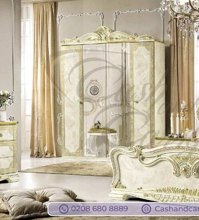 Leonardo Italian Ivory/Gold Bedroom Set or Separatly Items by Camel Group Italy