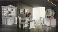 NEW VENUS ITALIAN WHITE & SILVER HIGH GLOSS 4 DOORS DISPLAY VITRINE BEN COMPANY