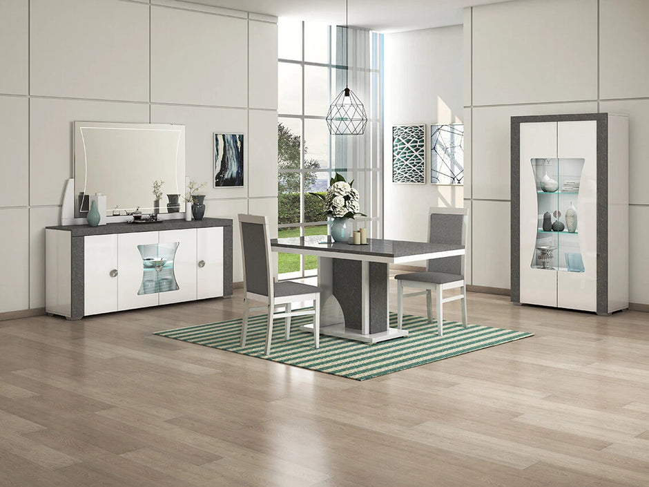 Linux Grey/White Italian H/Gloss Lounge/Living Room Furniture From San Martino