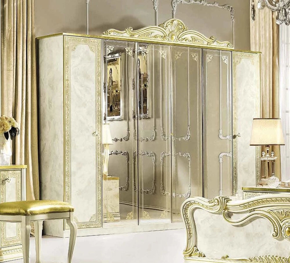 Leonardo Italian Ivory/Gold Bedroom Set or Separatly Items by Camel Group Italy