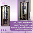 Rosella Versa Design ITALIAN Black and Gold Corner Vitrine Cabinet H2O Design