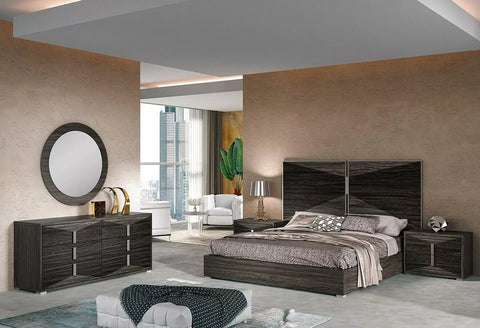 H2O Anastasia Italian Bedroom Set with 4 Door Wardrobe in Rovere-Canyon Colour