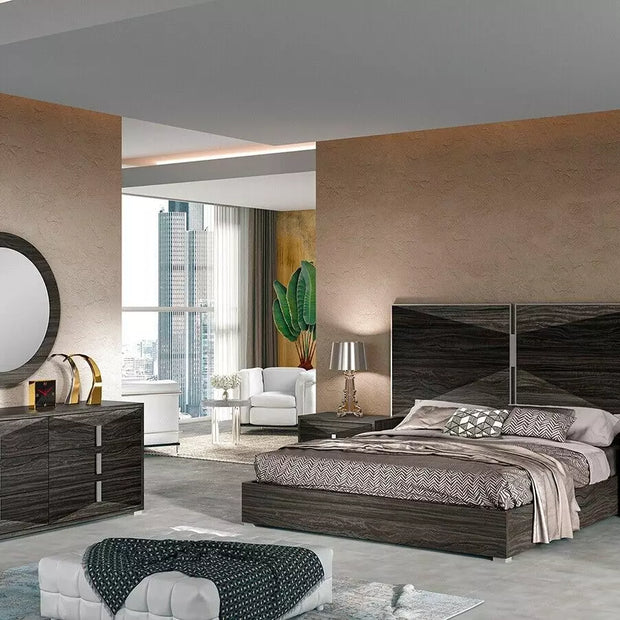 H2O Anastasia Italian Bedroom Set with 4 Door Wardrobe in Rovere-Canyon Colour