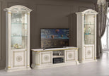 Aurora Versa Design Italian Beige /Gold Oval Ext-Dining Set + 4 Chairs H2O Design
