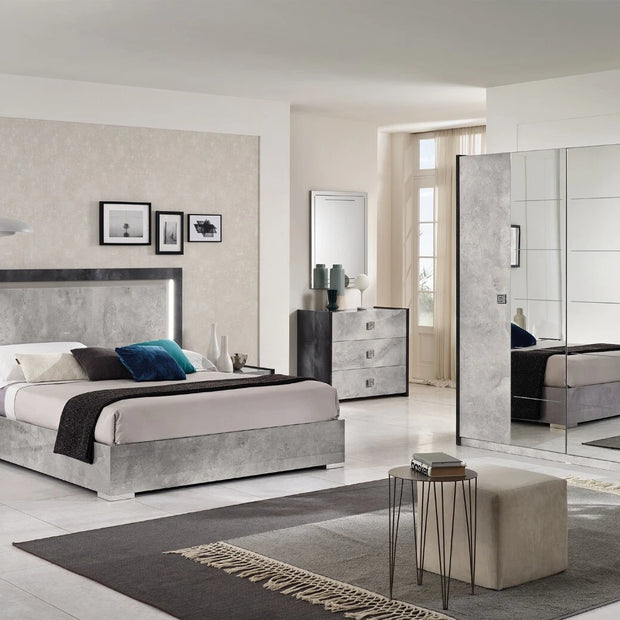 New Luxury Debora Italian 4Door Wardrobe Bedroom Set Grey STM Design Offer Price