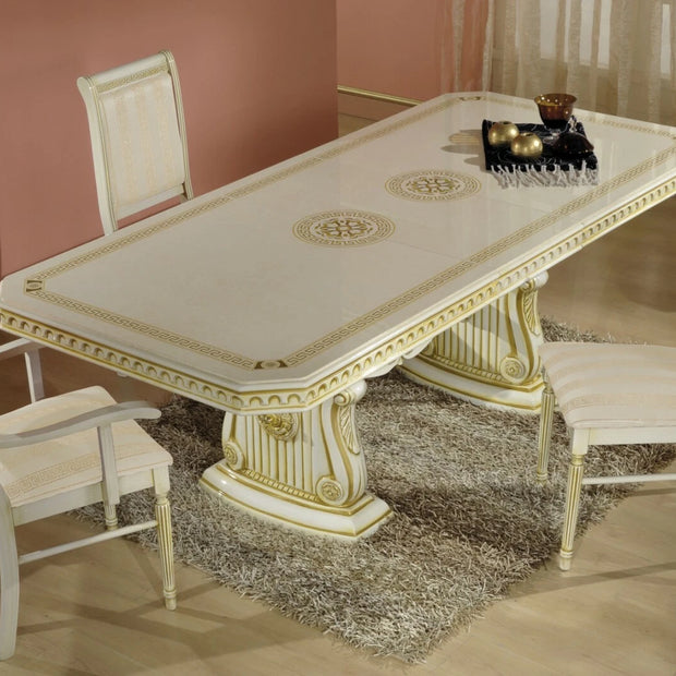 Rosella Italian Large Ext-Dining table with 6 Eco Leather chairs by H2O Design