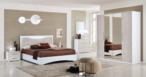 Luxury Vanessa Italian 4 Door Wardrobe Bedroom Set Modern Design Xmas Discount