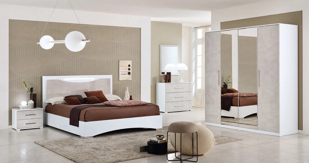 Luxury Vanessa Italian 4 Door Wardrobe Bedroom Set Modern Design Xmas Discount