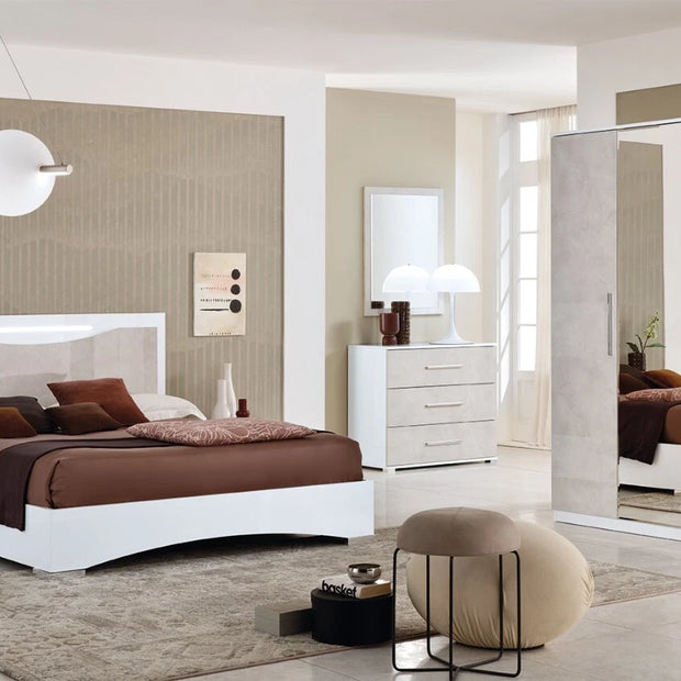 Luxury Vanessa Italian 4 Door Wardrobe Bedroom Set Modern Design Xmas Discount