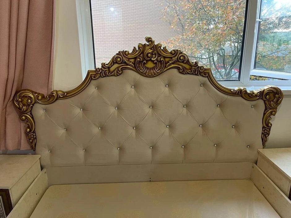 Luxury Anette Italian Superking High Gloss Bedroom Set with 6 Doors Wardrobe