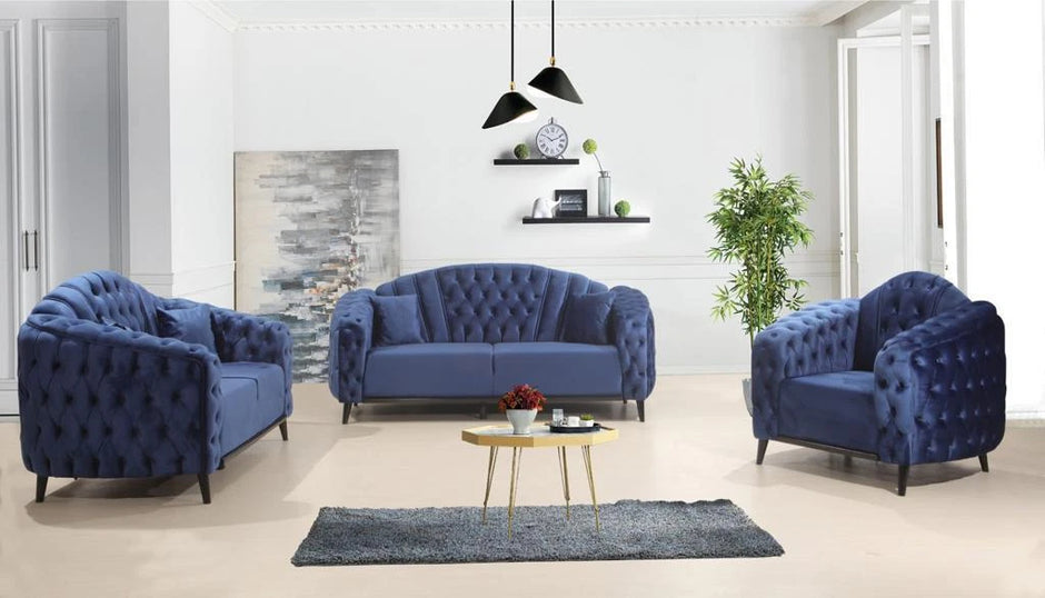 New Dora Chesterfield Plush Velvet Sofa Deep Button Design Exclusive Sofa