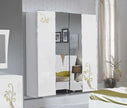 Sofia White-Gold Italian Bedroom Set with 2 Door Sliding Wardrobe Ben Company it