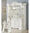 Greta Stunning Italian High Gloss Single Doors Vitrine/Cabinet White/silver