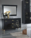 Sofia Black/Gold Italian Bedroom Set with 2 Door Sliding Wardrobe Ben Company It