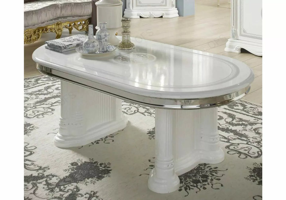 GRETA ITALIAN HIGH GLOSS WHITE-SILVER COFFEE TABLE TUTTOMOBILI DESIGN £399