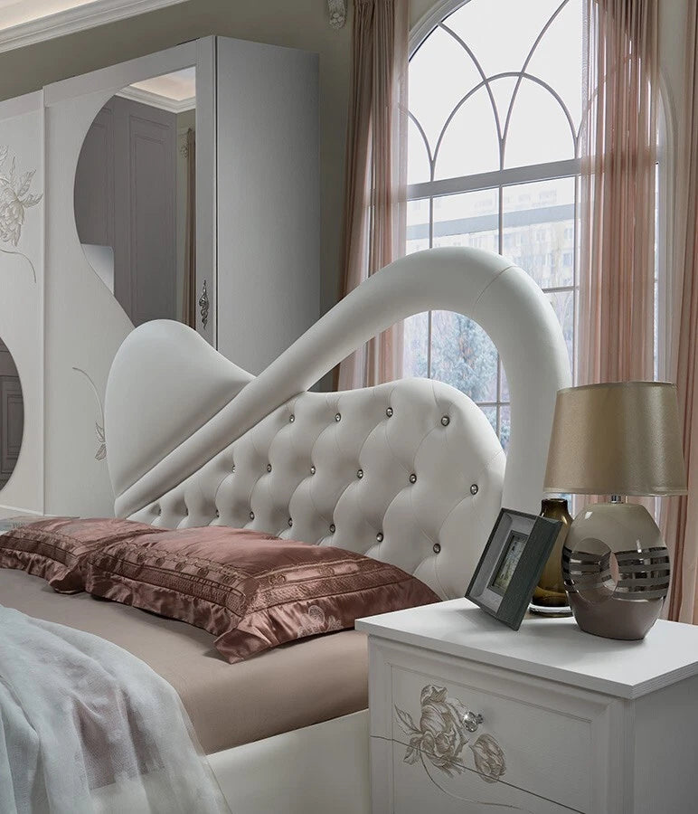 Beautiful Modern Peona Italian Bedroom Set STORAGE + LARGE SLIDING WARDROBE