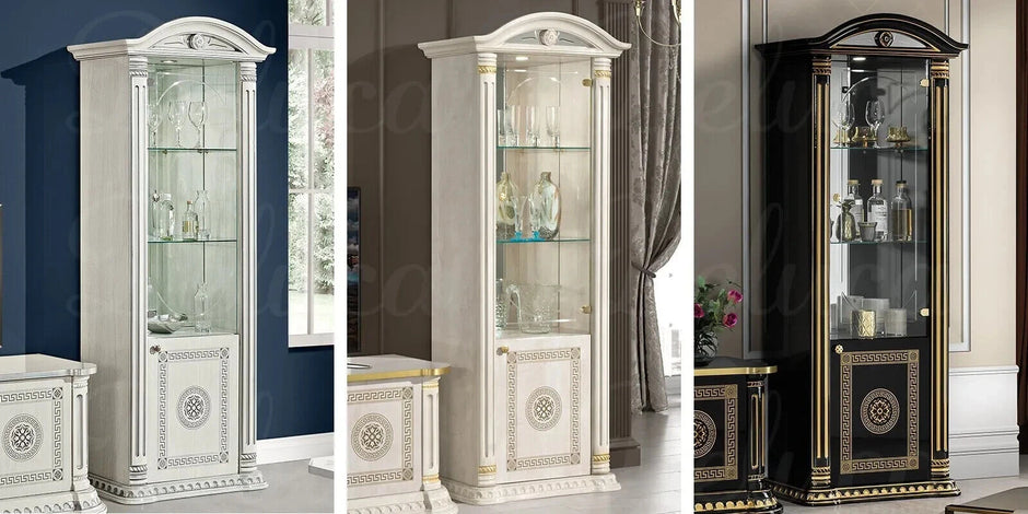 New Aurora Italian High Gloss Single Doors Cabinet / Vitrine H2O Design