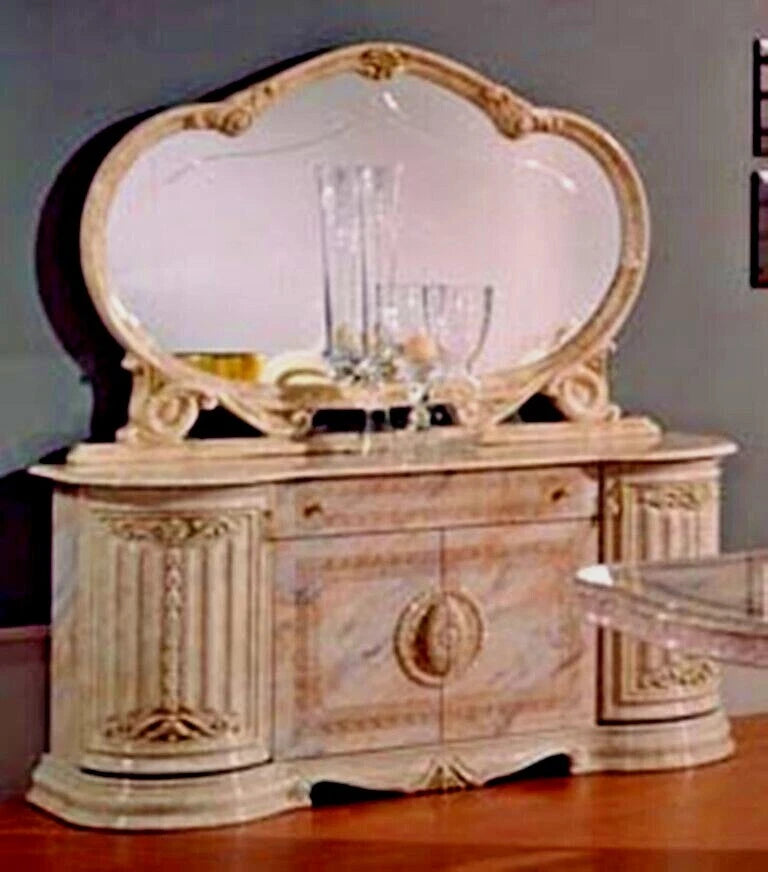 Betty Italian 4 Door Beige, White Or Black Buffet Unit + Large Mirror XMAS OFFER