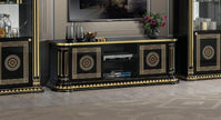 Aurora Italian H-Glossy Large Plasma TV Cabinet Beige/Gold Classic H2O Design