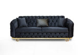 Almira Stunning Chesterfield Plush Velvet Deep Button Design Exclusive Sofa set