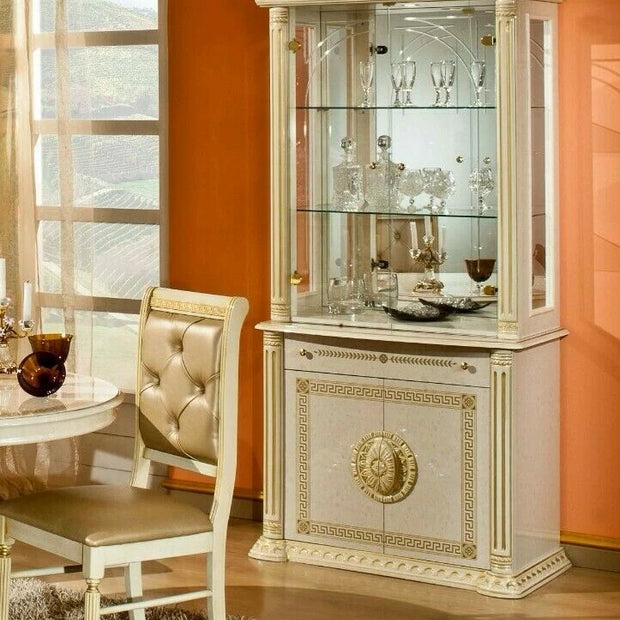 Rosella Italian Beige/Gold 2 Door Vitrine/Display Cabinet Now H2O Design