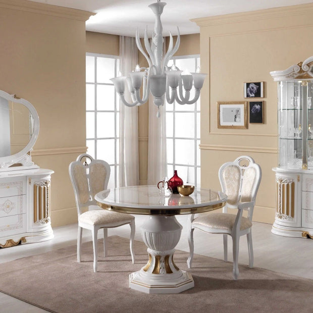 BETTY WHITE & GOLD ITALIAN HIGH GLOSS 4 DOORS VITRINE/DISPLAY UNIT BEN COMPANY