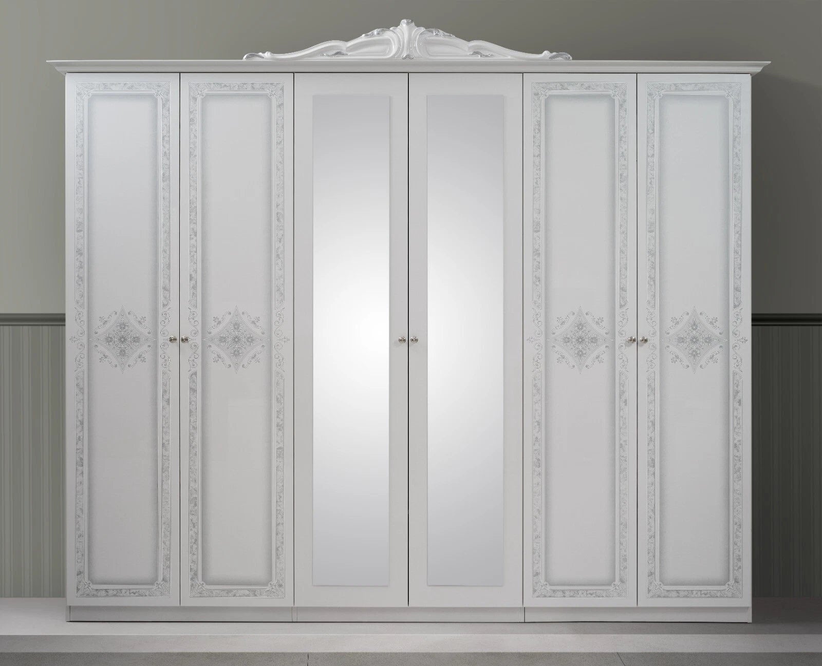 Luisa Walnut Luxury High Gloss Italian 6 Door Bedroom Set Now £1099 (RRP £1599)