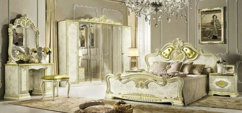 Leonardo Italian Ivory/Gold Bedroom Set or Separatly Items by Camel Group Italy