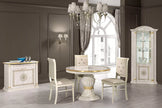 Aurora Versa Design Italian Beige /Gold Oval Ext-Dining Set + 4 Chairs H2O Design