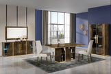 New Modern Desire Italian 4 Doors Sideboard in Bronze & Gold Finish H2O Design