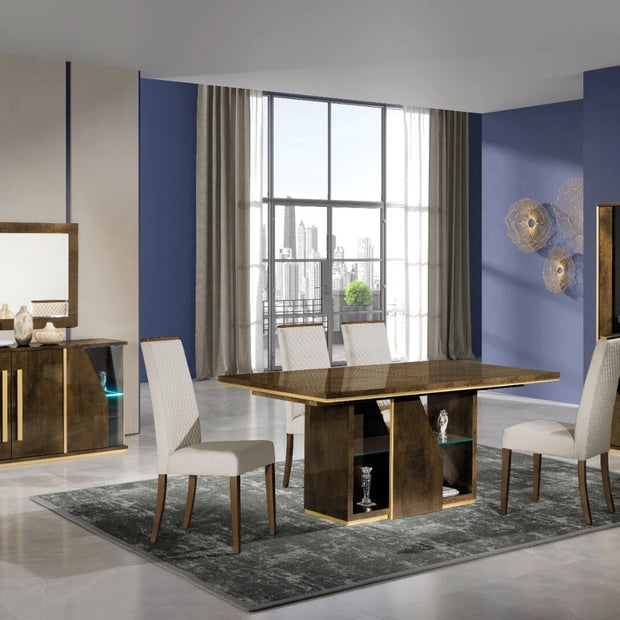 New Modern Desire Italian 4 Doors Sideboard in Bronze & Gold Finish H2O Design