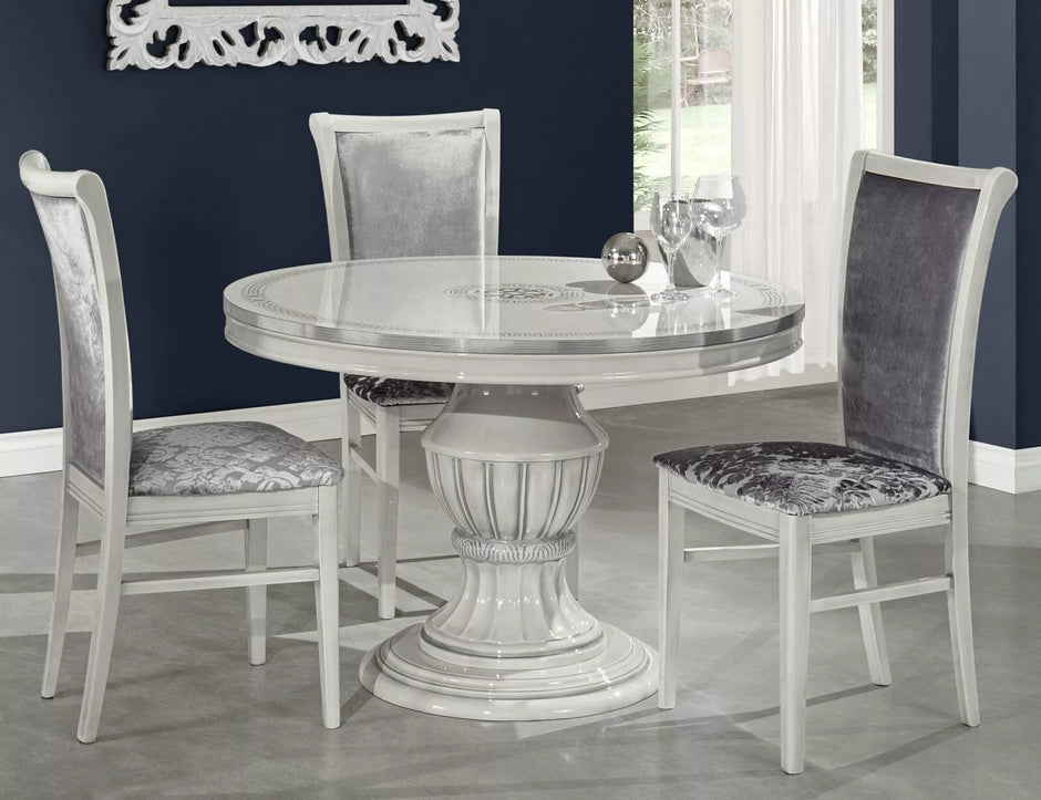New Design Aurora Large Ext-Dining +6 Chairs Grey / Silver by H2O Design