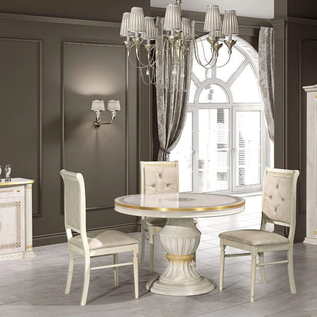 New Aurora Italian High Gloss 1 Door Corner Display Beige/Gold H2O Design