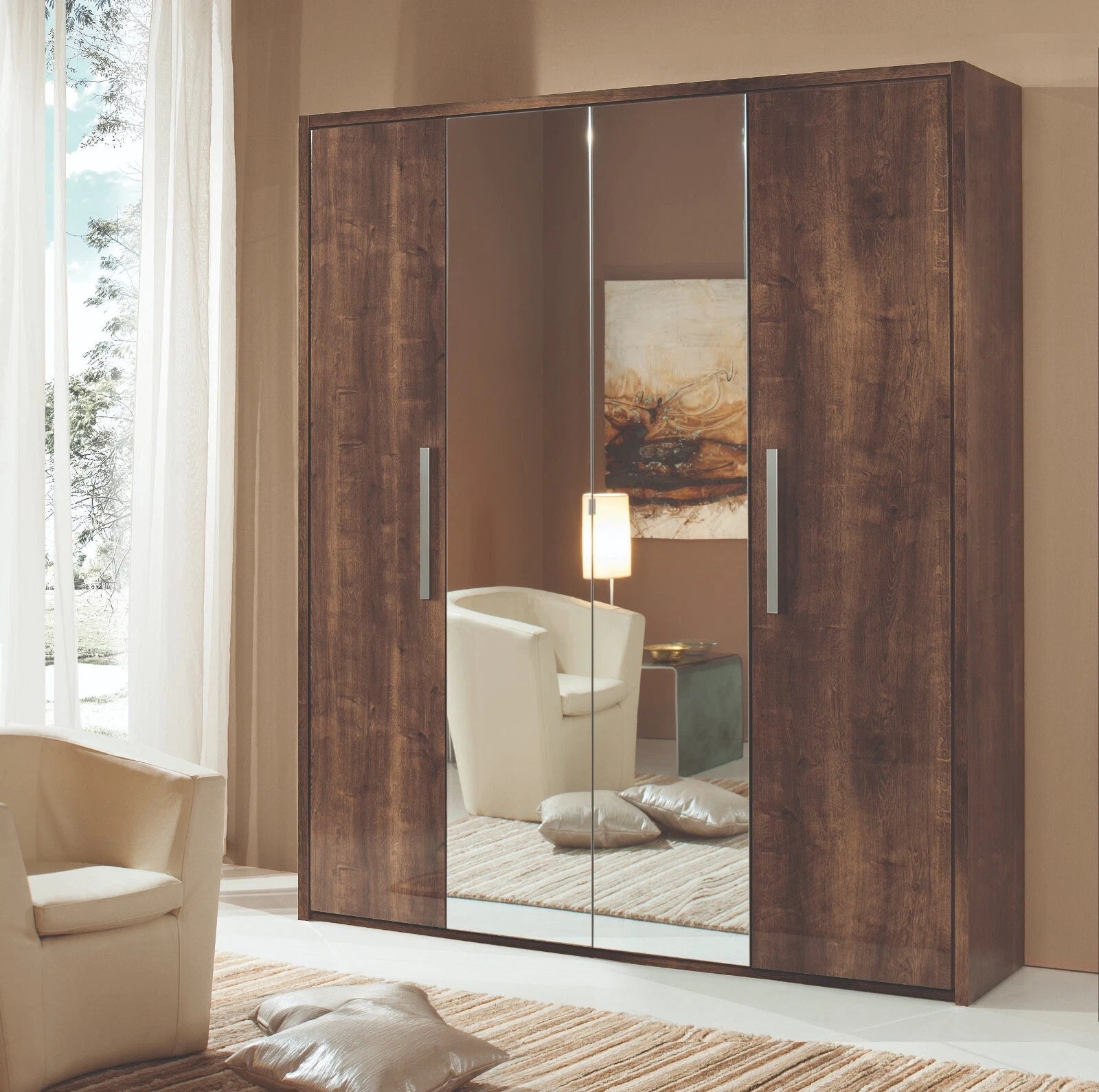 New Luxury Bella White Italian Bedroom Set + 4 Door Wardrobe H2O Design £1849