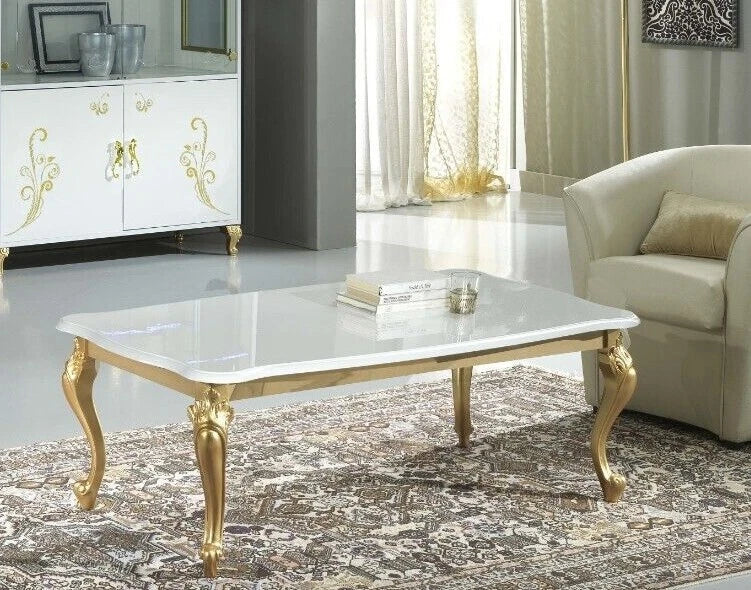 Sofia Italian White/Gold Coffee Table,TV, 1 / 2 Doors Italian Furniture Ben Comp