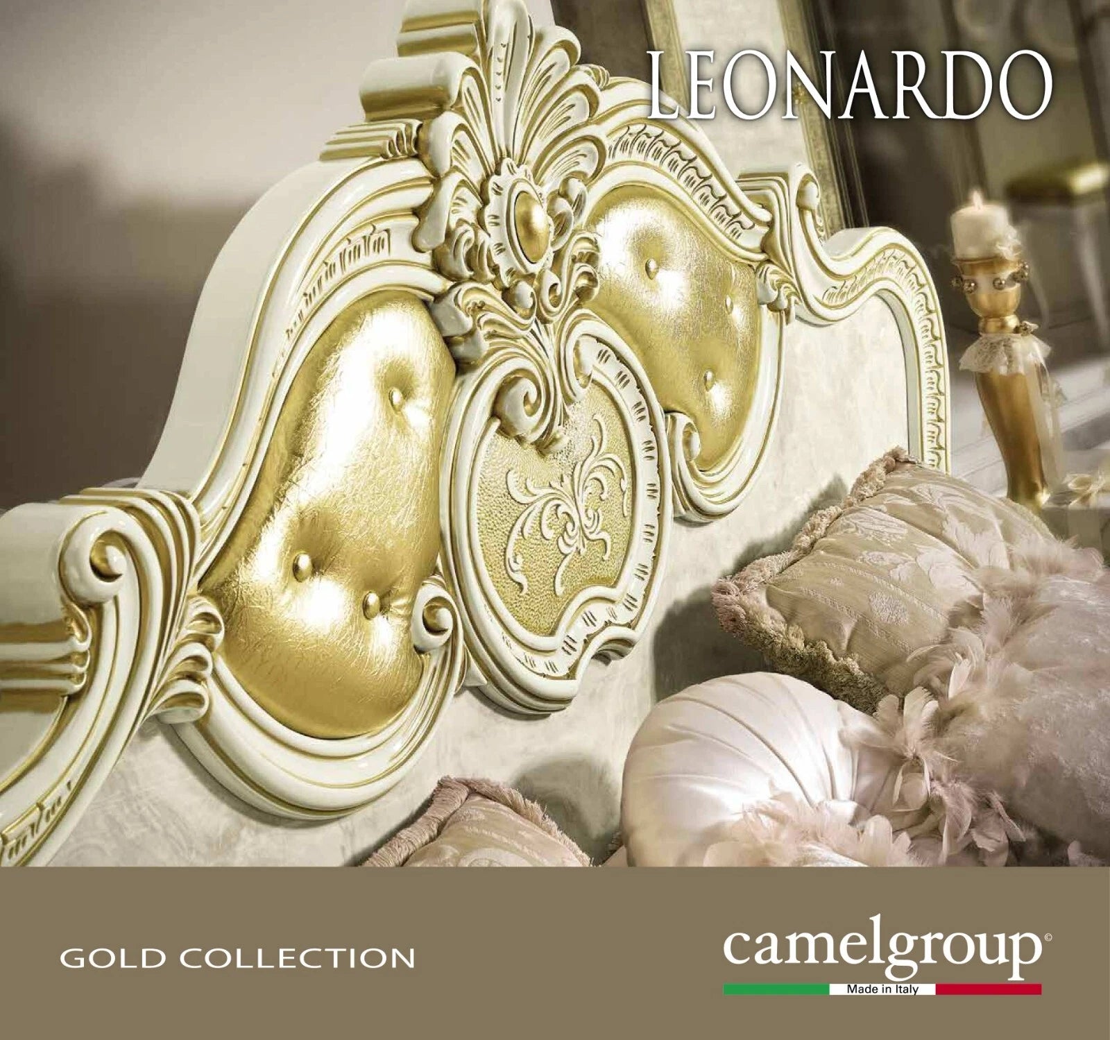 Luxury Leonardo Italian Bedroom Furniture set Ivory-Gold Camel Group-OFFER £2699