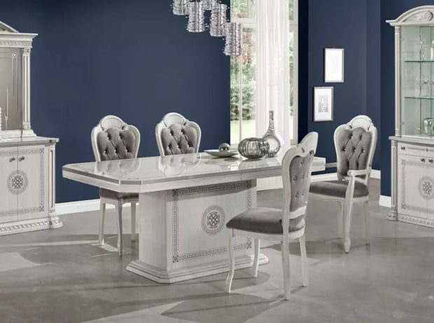 New Design Aurora Large Ext-Dining +6 Chairs Grey / Silver by H2O Design