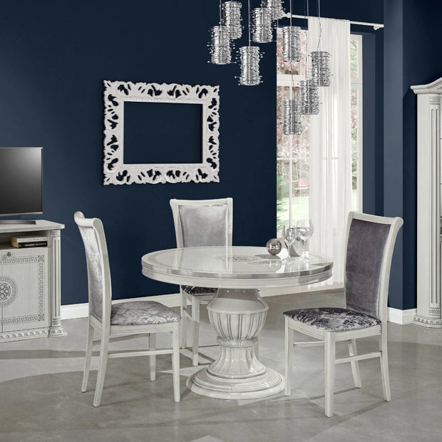 New Design Aurora Large Ext-Dining +6 Chairs Grey / Silver by H2O Design