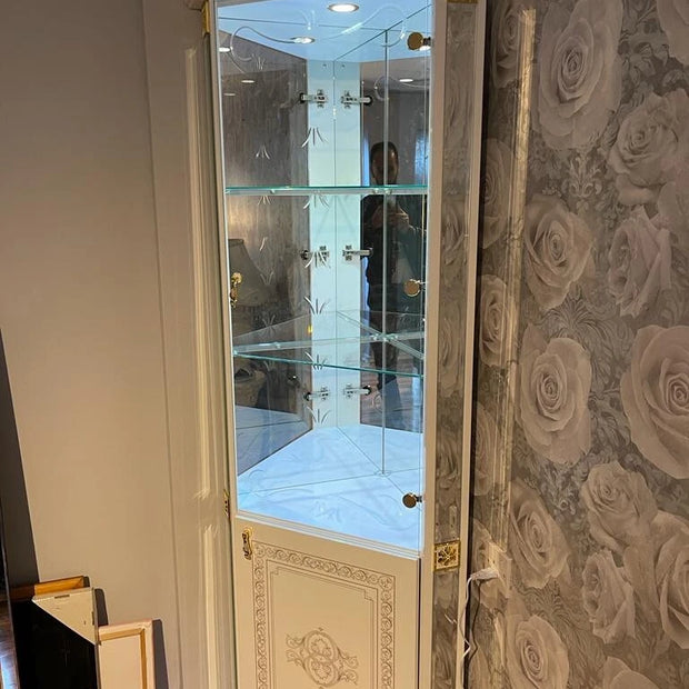 Betty Italian Black-Gold Single/Corner Door Vitrine Luxury Furniture Ben Company