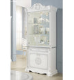 Greta Stunning Italian High Gloss Single Doors Vitrine/Cabinet White/silver