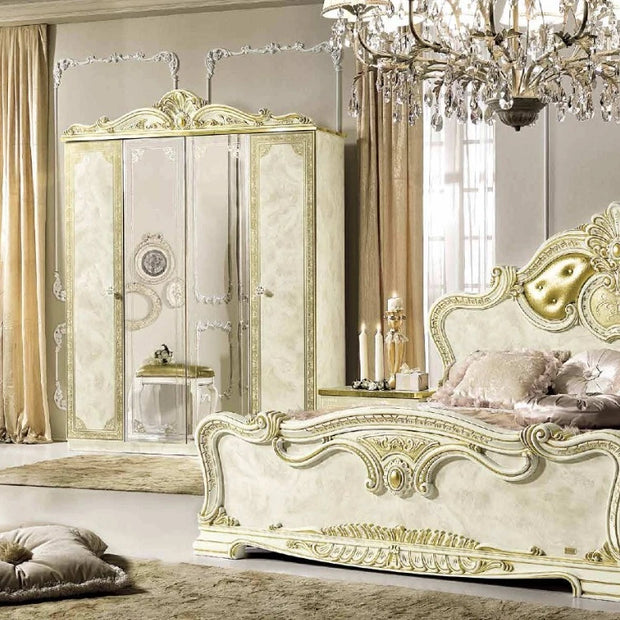 Luxury Leonardo Italian Bedroom Furniture set Ivory-Gold Camel Group-OFFER £2699