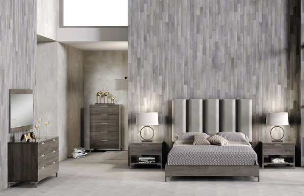 New Divina Canyon Oak Glossy Italian Bedroom 4 Door Wardrobe Set H2O Design